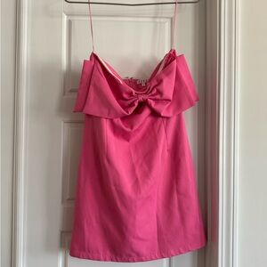 Pink Bow Detail Women's Dress